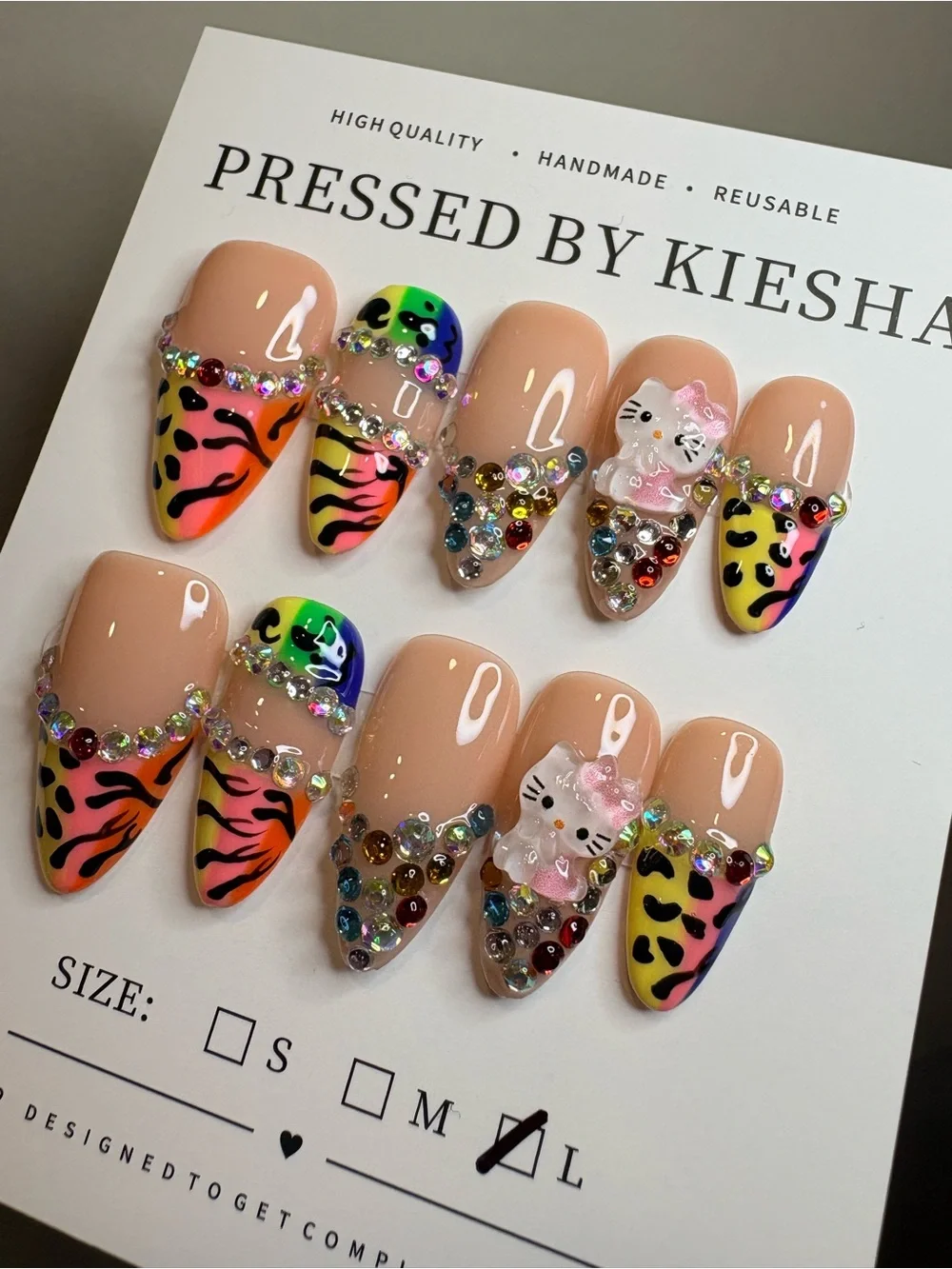 Nude Rainbow Leopard Press-On Nails
